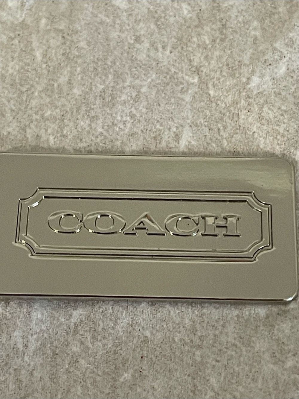 COACH Silver Metal Tag Keychain Charm - Picture 4 of 5
